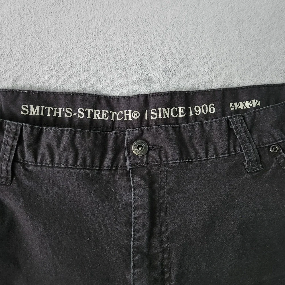 Smith's Workwear Jeans‎ Mens Size 42x32 Black Denim Buffalo Relaxed Work